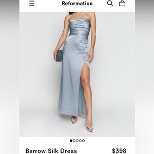 NWT Reformation Barrow Silk Maxi Dress Sz 6 in Mineral